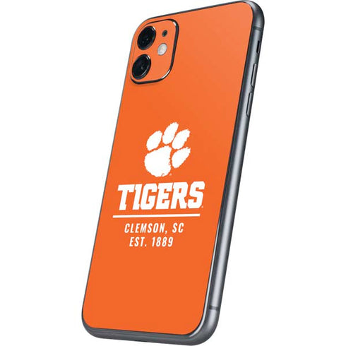 Clemson University Tigers Est 1889 Orange iPhone 11 Skin